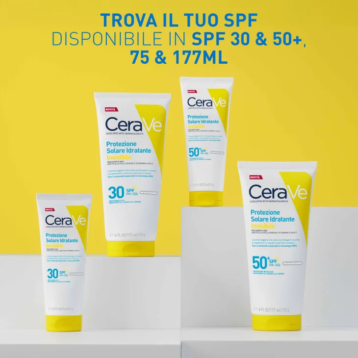 CeraVe Protezione Solare Idratante Invisibile Viso e Corpo SPF50+ 75 ml Travel Size CeraVe Protezione Solare Idratante Invisibile Viso e Corpo SPF50+ 75 ml Travel Size