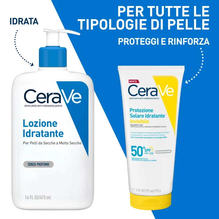 CeraVe Protezione Solare Idratante Invisibile Viso e Corpo SPF50+ 75 ml Travel Size CeraVe Protezione Solare Idratante Invisibile Viso e Corpo SPF50+ 75 ml Travel Size