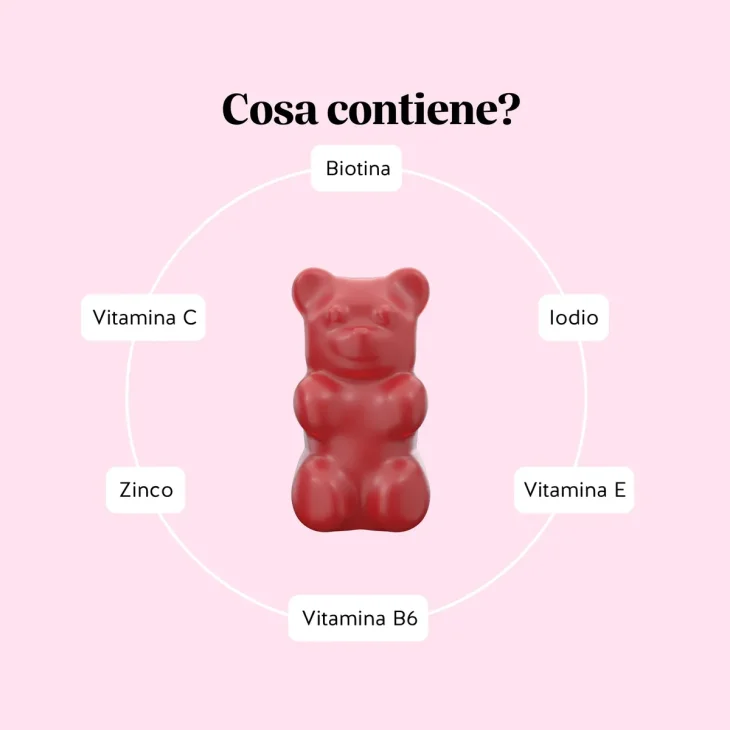Ah-Mazing Hair Biotina Integratore per Capelli, Pelle e Unghie 60 caramelle gommose senza zucchero