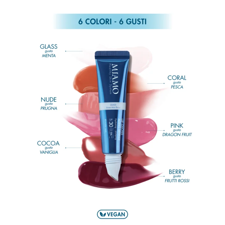 Miamo Lip Gloss Idratante con Protezione SPF30+ Colore Berry 15 ml