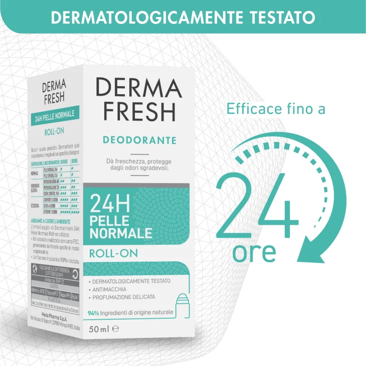 Dermafresh Deodorante 24h per Pelle Normale Roll On 50 ml