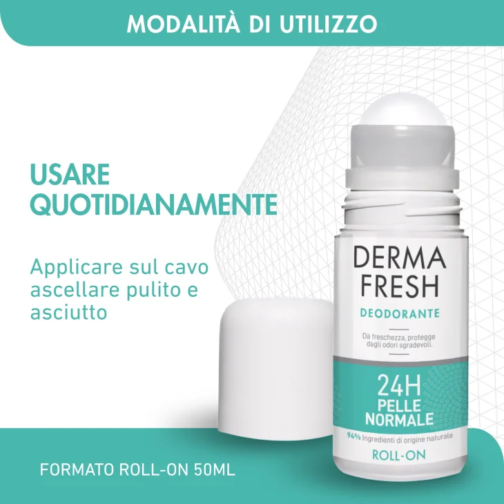 Dermafresh Deodorante 24h per Pelle Normale Roll On 50 ml