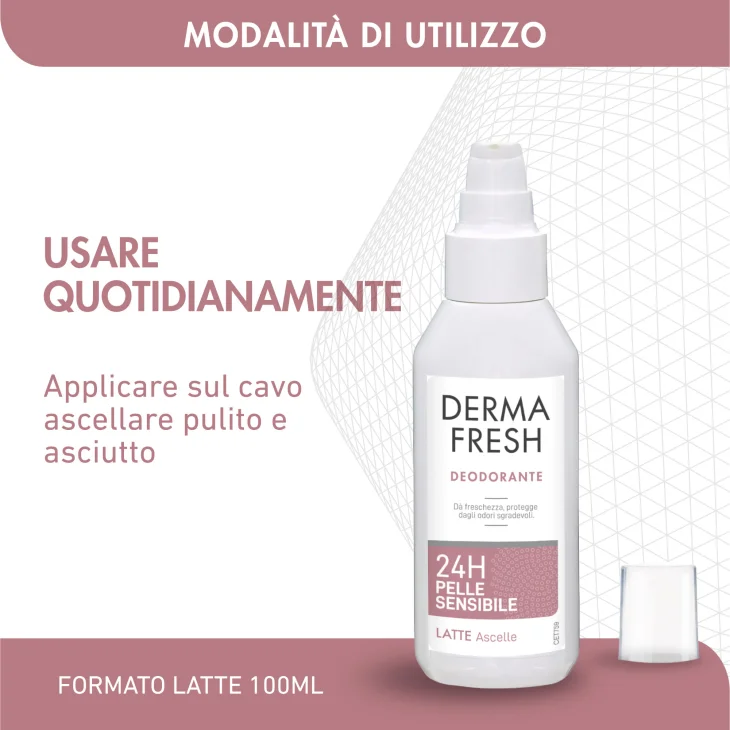 Dermafresh Deodorante 24h per Pelle Sensibile Latte Ascelle 100 ml