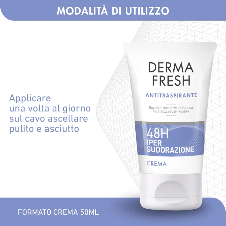 Dermafresh Deodorante Antitraspirante 48H per Ipersudorazione Crema 50 ml