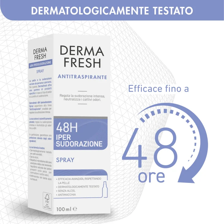 Dermafresh Deodorante Antitraspirante 48H per Ipersudorazione Spray 100 ml