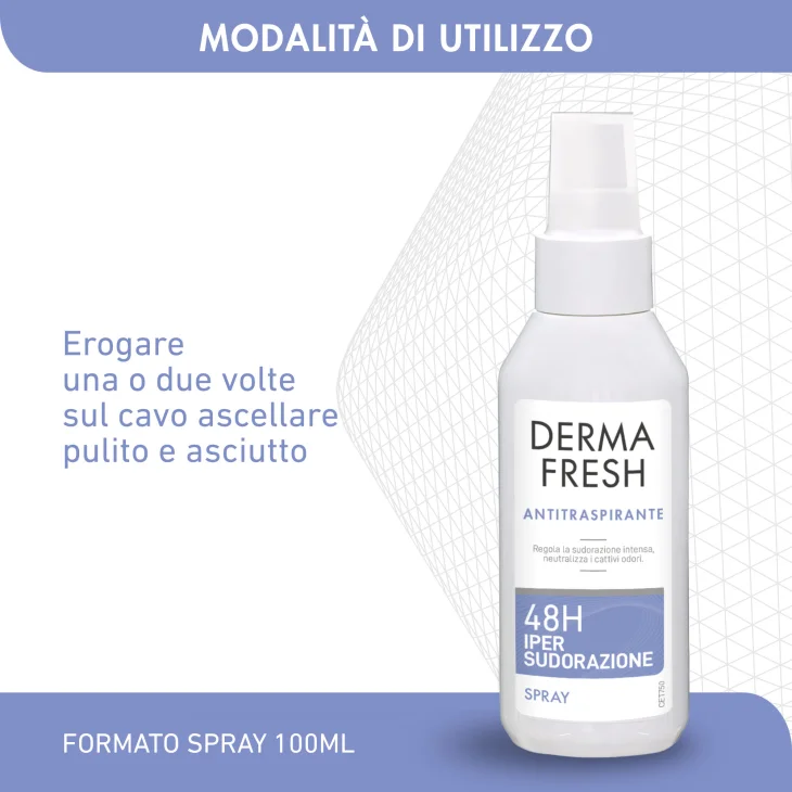 Dermafresh Deodorante Antitraspirante 48H per Ipersudorazione Spray 100 ml