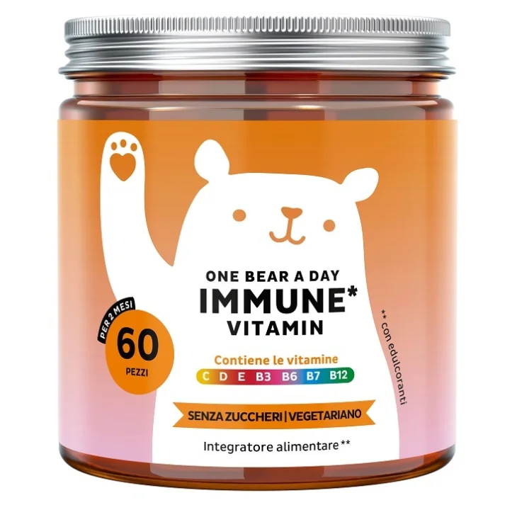 Immune Vitamin Integratore per le difese immunitarie Senza Zuccheri e Vegetariano 60 orsetti gommosi