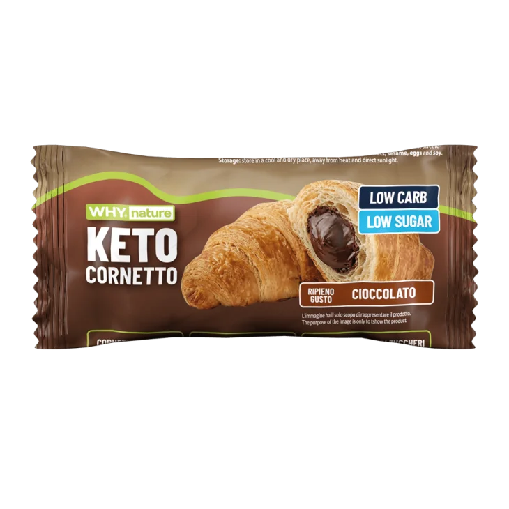 WHYnature Keto Cornetto Proteico Gusto Cioccolato 50 g WHYnature Keto Cornetto Proteico Gusto Cioccolato 50 g