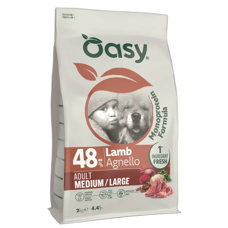 OASY DRY DOG MONOPROTEIN ADULT MEDIUM LARGE AGNELLO 10 KG
