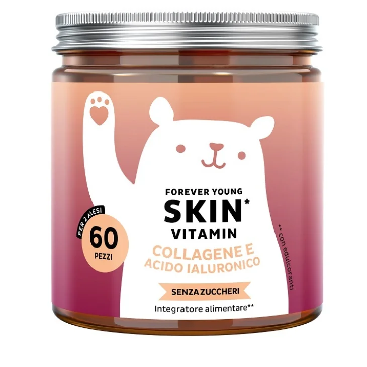 Forever Young Skin Vitamin Collagene e Acido Ialuronico Integratore per una pelle radiosa 60 orsetti gommosi