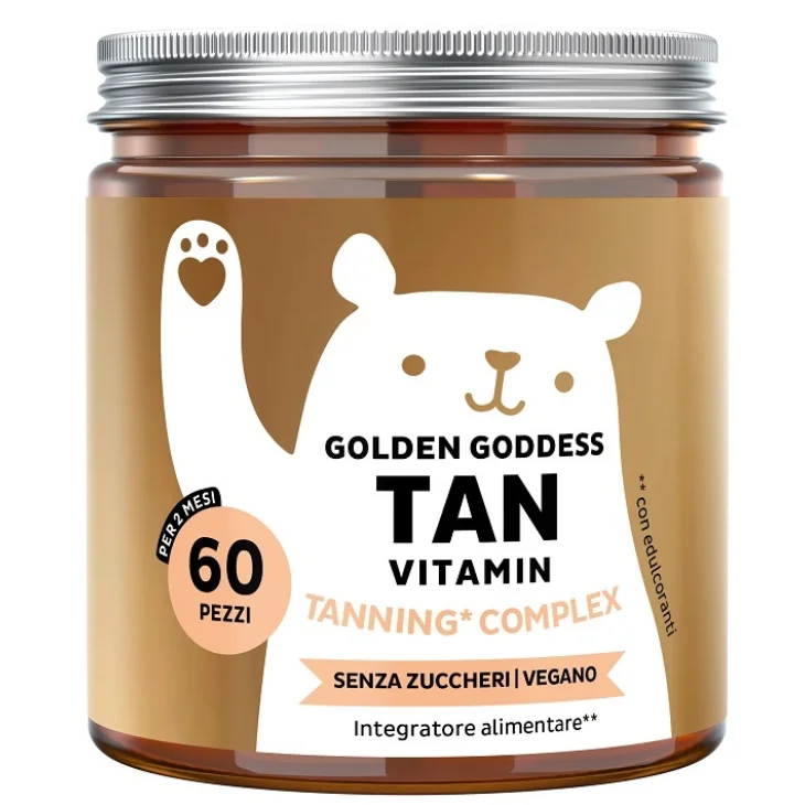 Golden Goddess Tan Vitamin Integratore per pelle dorata e abbronzatura naturale 60 orsetti gommosi