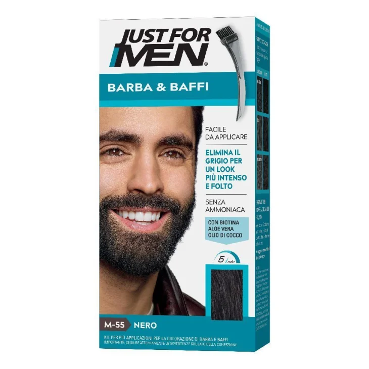 Just for Men Colorante Istantaneo per Barba e Baffi Nero M55 1 pezzo