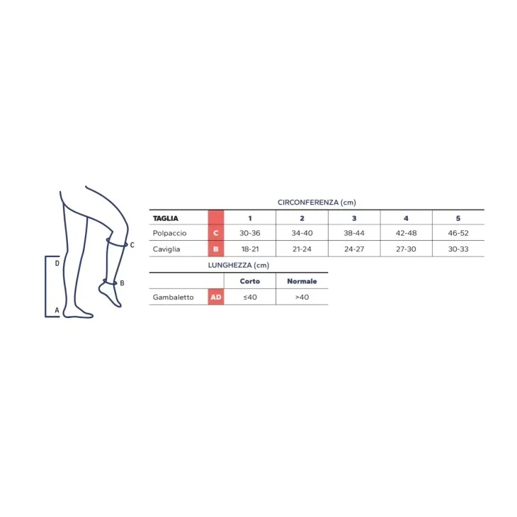 Varisan Seta 15-20 MMHG Gambaletto Corto Calza Compressiva AD Punta Chiusa Colore Nero Taglia 2
