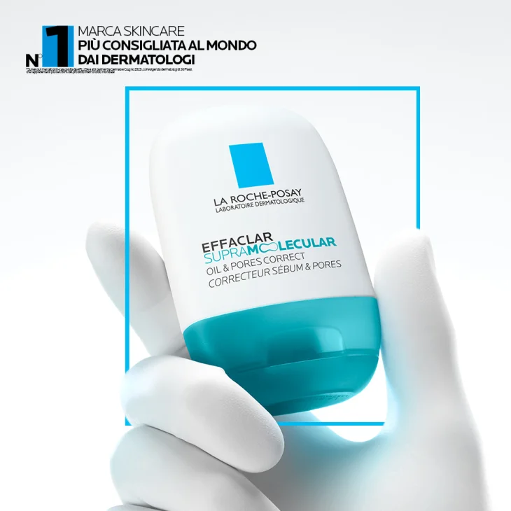 La Roche Posay Effaclar Supramolecular Correttore di sebo e pori, correzione visibile dei pori. Gel idratante fresco e opacizzante, 40ml