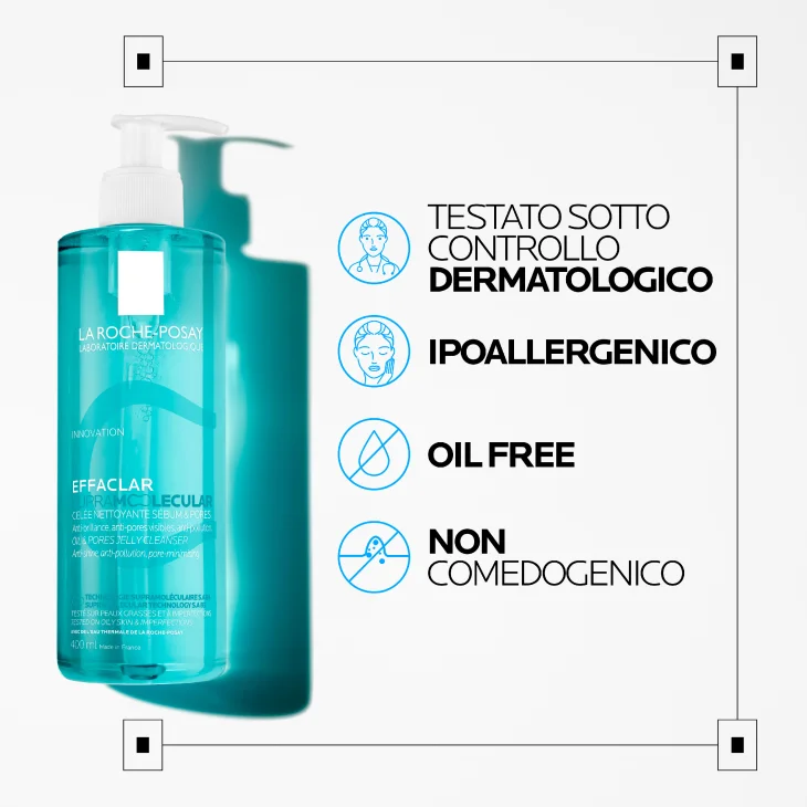 La Roche Posay Effaclar Supramolecular Gel Detergente per sebo e pori 400ml