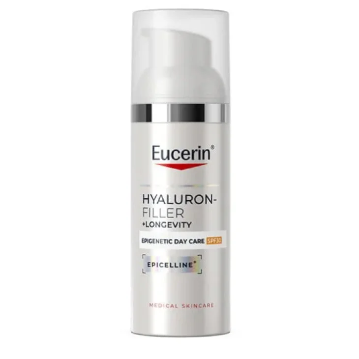 Eucerin Hyaluron-Filler + Longevity Crema Giorno Epigenetica SPF 30 Riduce i Segni del Tempo e Previene l'Invecchiamento 50 ml