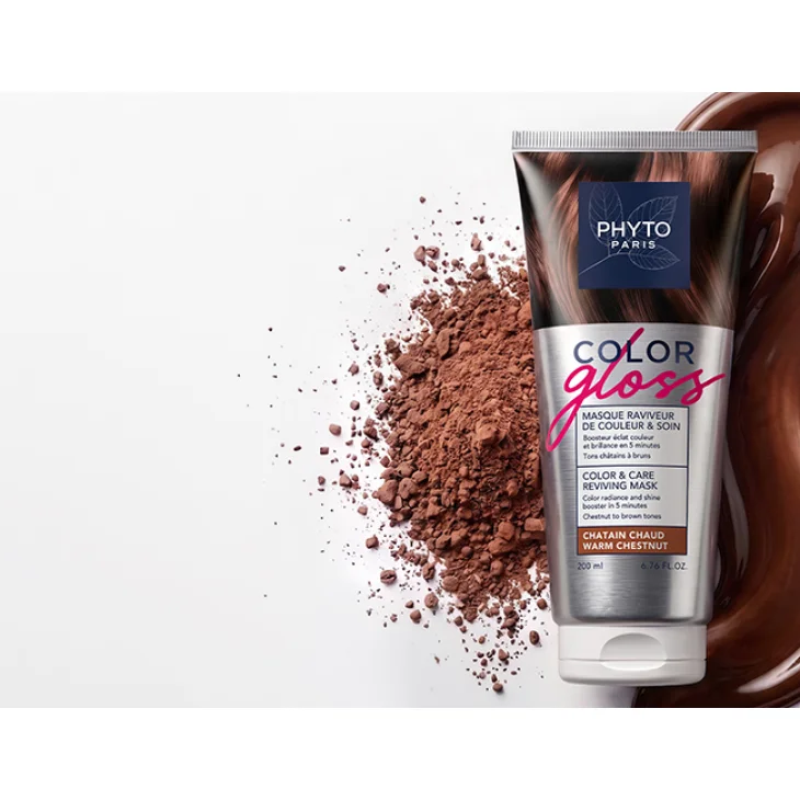 Phyto Color Gloss Booster del Colore Maschera Ravviva Colore e Nutrimento - Warm Chestnut per Capelli Castani Chiari e Scuri 200 ml