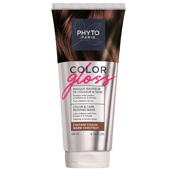 Phyto Color Gloss Booster del Colore Maschera Ravviva Colore e Nutrimento - Warm Chestnut per Capelli Castani Chiari e Scuri 200 ml