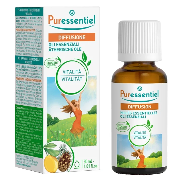 Puressentiel Pures Miscela Vitalità Oli Essenziali per la Diffusione 30 ml Puressentiel Pures Miscela Vitalità Oli Essenziali per la Diffusione 30 ml
