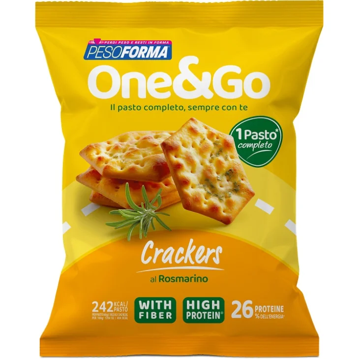 Pesoforma One&Go Crackers al Rosmarino Sostituto del Pasto per il Controllo del Peso 60 g