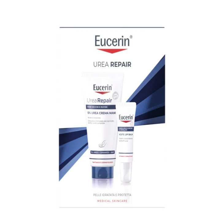 Eucerin Urea Repair Xmas Pack 2026 Urea Repair 5% Crema Mani 75 ml + Acute Lip Balm 10 ml