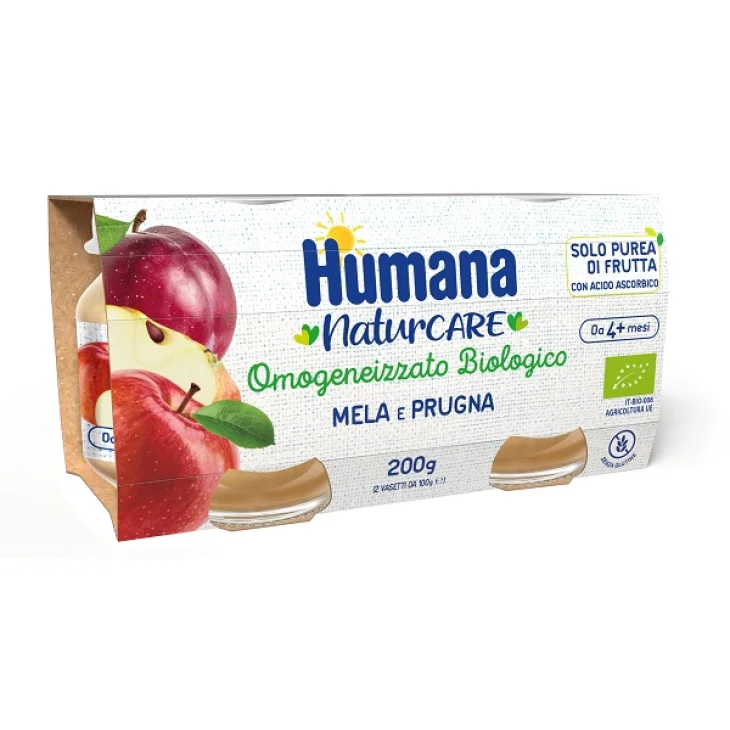 Humana Omogeneizzato Mela e Prugna Bio 2 vasetti da 100 g