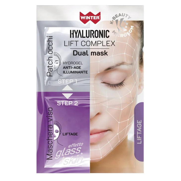 Winter Hyaluronic Lift Complex Dual Mask Liftage Patch Occhi Hydrogel e Maschera Viso Glass Skin Winter Hyaluronic Lift Complex Dual Mask Liftage Patch Occhi Hydrogel e Maschera Viso Glass Skin
