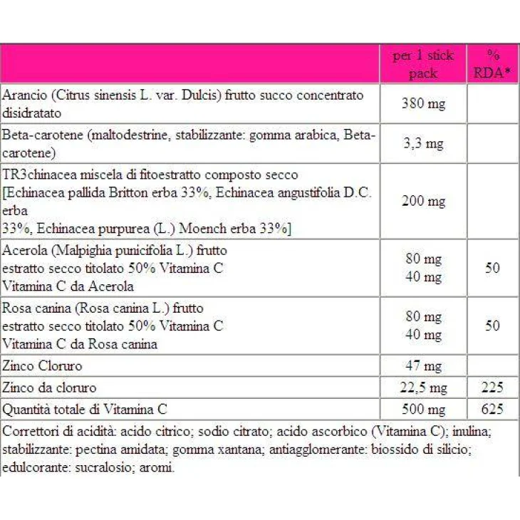 Zuccari Super Arancia 1000 Integratore Difese Immunitarie - Formato: 30 stick pack