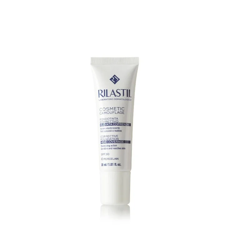 Rilastil Camouflage Fondotinta Fluido Alta Coprenza Protezione Solare Viso SPF 30 30 ml - Colore: Natural
