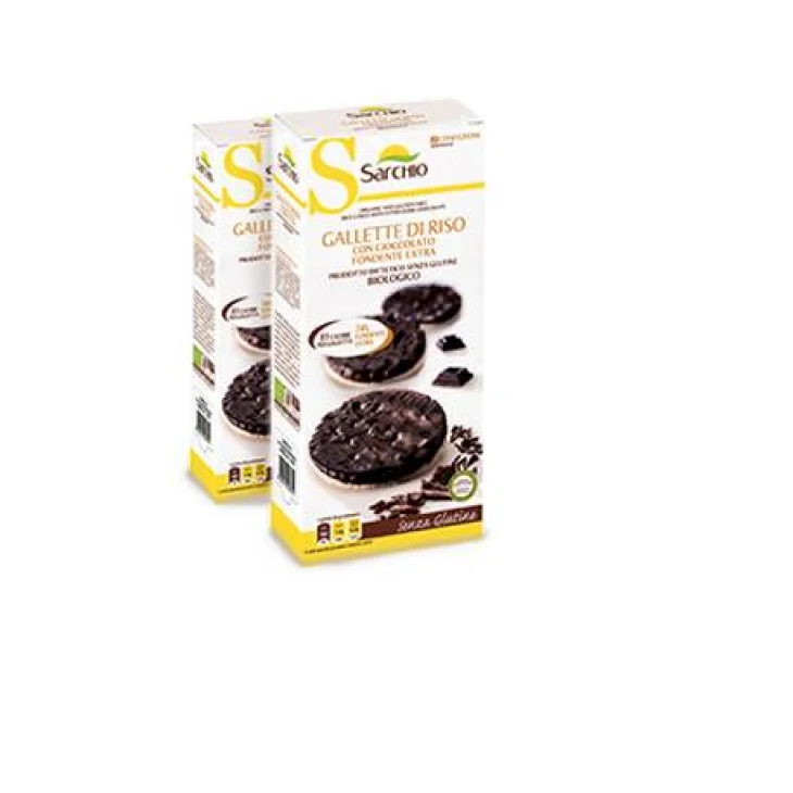 Sarchio Gallette Biologiche di Riso con Cioccolato Fondente - Formato: 100 grammi
