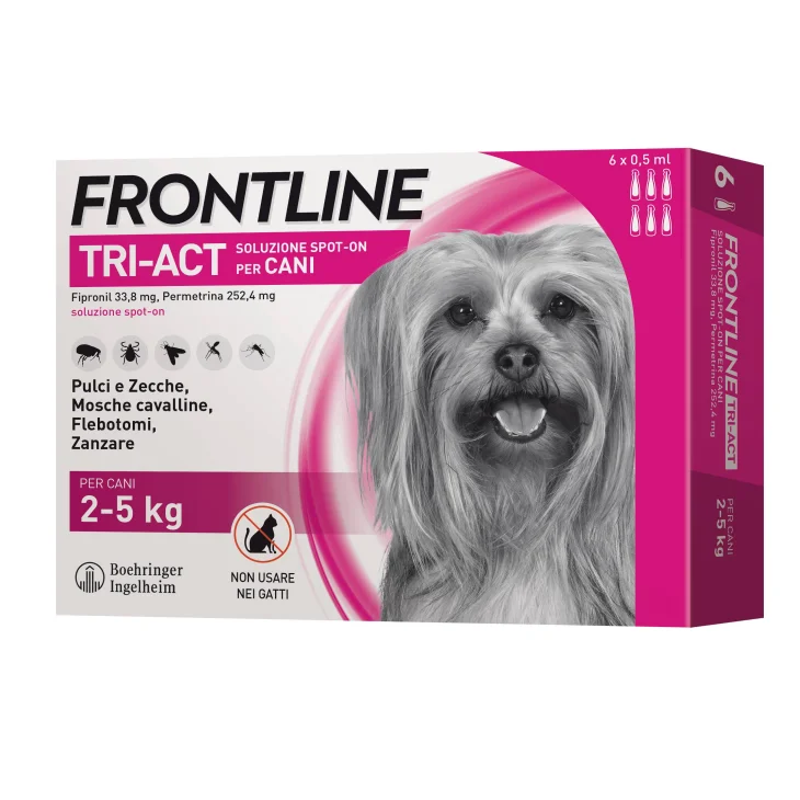 Frontline Tri-Act Antiparassitario per cani 3 pipette - Formato: 1 ml (peso da 5 a 10 kg)