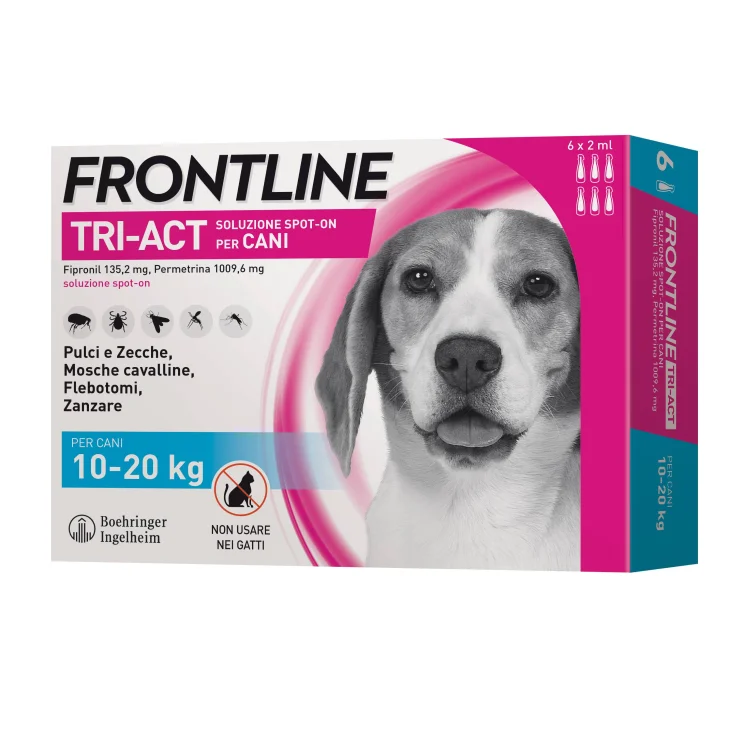Frontline Tri-Act Antiparassitario per cani 3 pipette - Formato: 1 ml (peso da 5 a 10 kg)