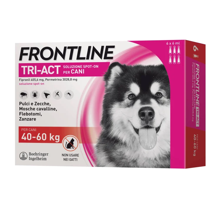 Frontline Tri-Act Antiparassitario per cani 3 pipette - Formato: 1 ml (peso da 5 a 10 kg)
