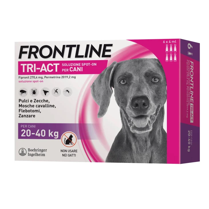 Frontline Tri-Act Antiparassitario per cani 3 pipette - Formato: 2 ml (peso da 10 a 20 kg)