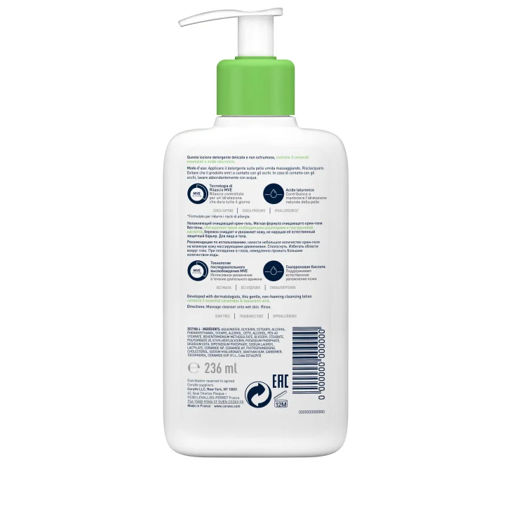 CeraVe Detergente Idratante Viso e Corpo - Formato: 236 ml