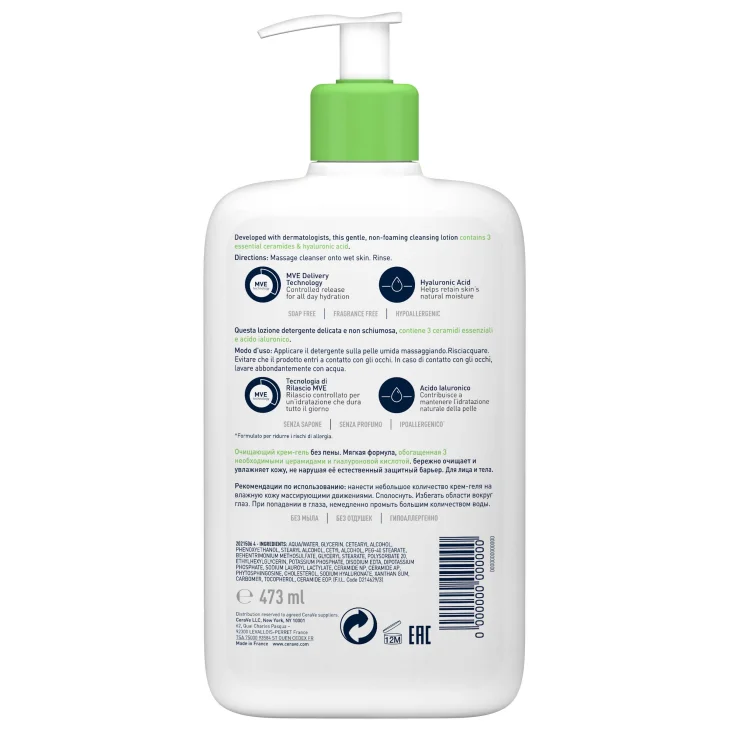 CeraVe Detergente Idratante Viso e Corpo - Formato: 236 ml