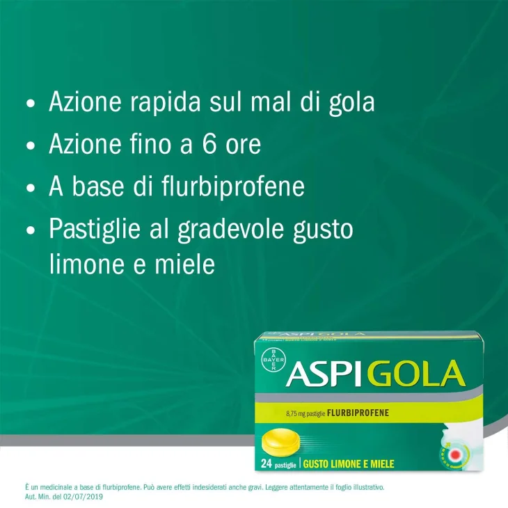Aspi Gola Pastiglie Mal di Gola - Formato: 16 pastiglie