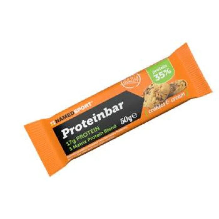 Named Sport Proteinbar Cookies & Cream Barretta proteica 50 g Named Sport Proteinbar Cookies & Cream Barretta proteica 50 g