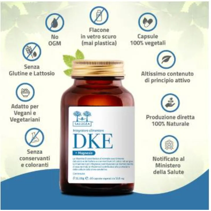 Salugea DKE Magnesio Integratore a base di Vitamine e Magnesio 60 Capsule Salugea DKE Magnesio Integratore a base di Vitamine e Magnesio 60 Capsule
