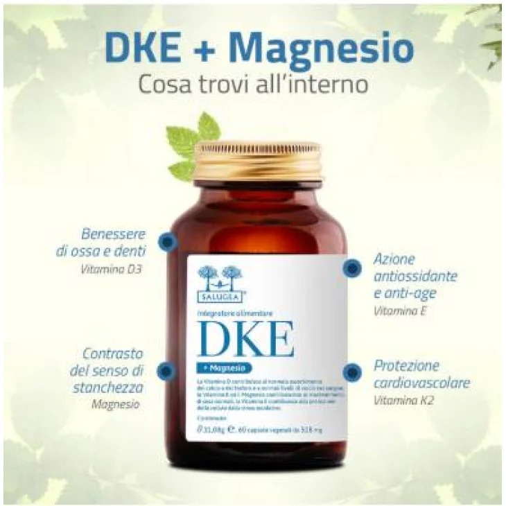 Salugea DKE Magnesio Integratore a base di Vitamine e Magnesio 60 Capsule Salugea DKE Magnesio Integratore a base di Vitamine e Magnesio 60 Capsule