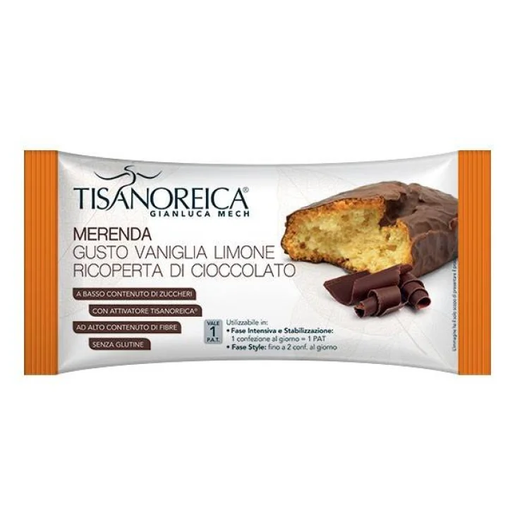 Tisanoreica 50 g Merenda Ipocalorica Vaniglia/Limone Ricoperta Al Cioccolato Tisanoreica 50 g Merenda Ipocalorica Vaniglia/Limone Ricoperta Al Cioccolato