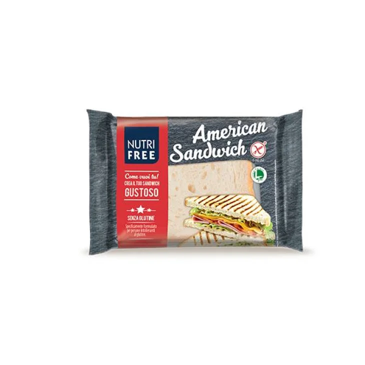 Nutri Free American Sandwich Fette di pane senza glutine latte e uova 4 pezzi Nutri Free American Sandwich Fette di pane senza glutine latte e uova 4 pezzi