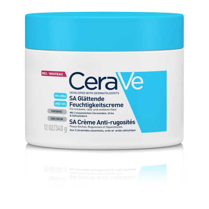 CeraVe SA Crema levigante 10% Urea e Acido Salicilico per Pelle Molto Secca Ruvida e Screpolata 340 g