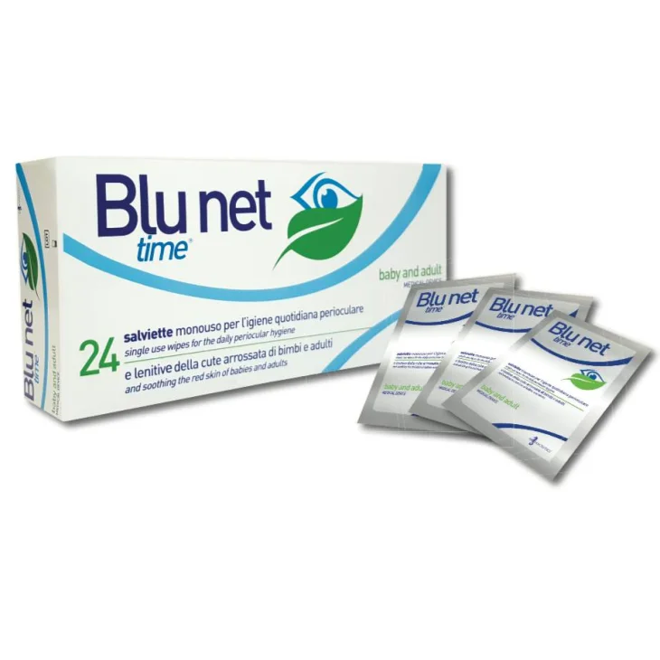 Blu Net Time Salviette Perioculari Lenitive Adulti E Bambini 24 Pezzi