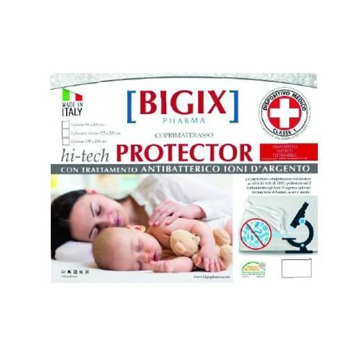 Bigix Pharma Coprimaterasso Protector Antibatterico Letto Singolo 90x200cm
