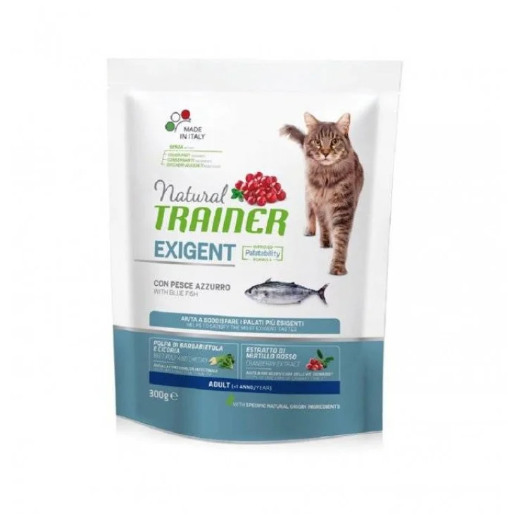 Natural Trainer Exigent Cibo Secco per gatti adulti gusto pesce azzurro 300 g Natural Trainer Exigent Cibo Secco per gatti adulti gusto pesce azzurro 300 g