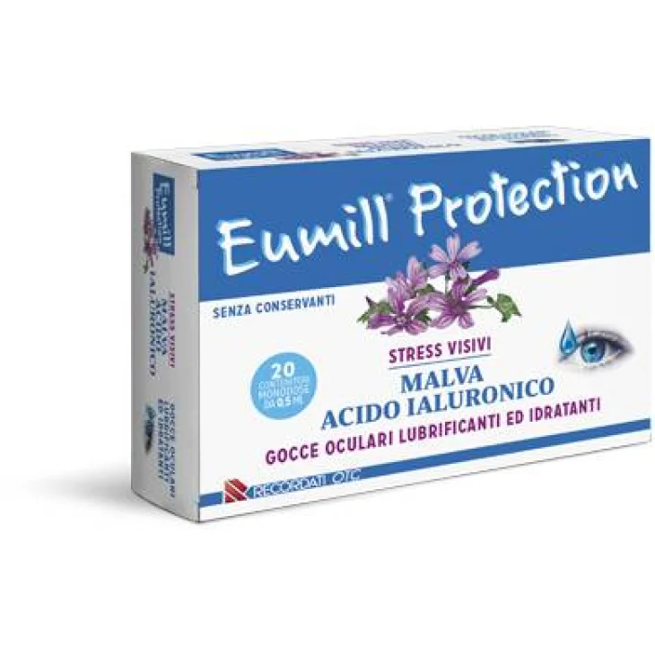 Eumill Protection Gocce Oculari Lubrificanti e Idratanti 20 Flaconcini Monodose 0,5 ml Eumill Protection Gocce Oculari Lubrificanti e Idratanti 20 Flaconcini Monodose 0,5 ml