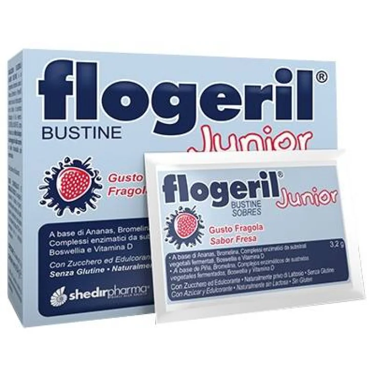 Shedir Pharma Flogeril Junior Integratore per Bambini Gusto Fragola 20 bustine