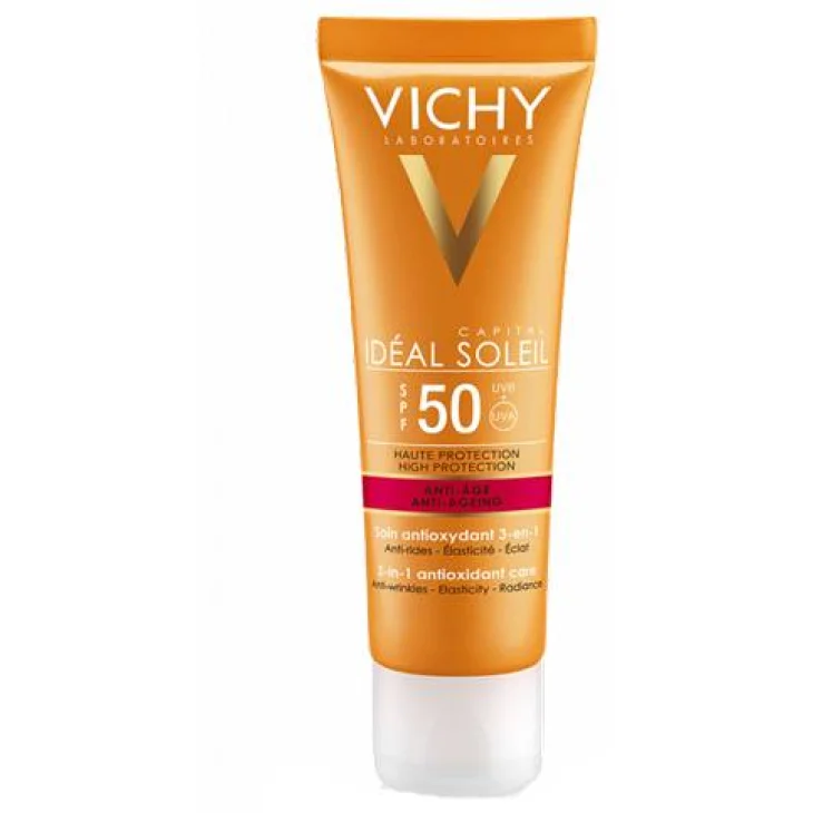 Vichy Ideal Soleil Crema Solare Viso Antiage SPF50 50 ml Vichy Ideal Soleil Crema Solare Viso Antiage SPF50 50 ml