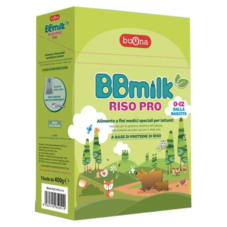 BBMilk 0-12 Riso Pro Alimento Speciale in Polvere a Base di Proteine di Riso 400 gr